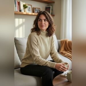 EVAN-PICONE PETITES Elegant GOLD  Sweater for Women SIZE SMALL